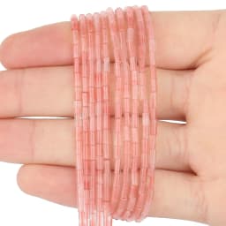 2x5mm Natural Stone Tube Beads Rhodonite Howlite Jades Tiger Eye Cylinder Beads for Jewelry DIY Bracelet Making Accessories