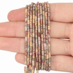2x5mm Natural Stone Tube Beads Rhodonite Howlite Jades Tiger Eye Cylinder Beads for Jewelry DIY Bracelet Making Accessories