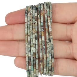 2x5mm Natural Stone Tube Beads Rhodonite Howlite Jades Tiger Eye Cylinder Beads for Jewelry DIY Bracelet Making Accessories