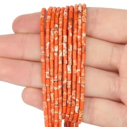 2x5mm Natural Stone Tube Beads Rhodonite Howlite Jades Tiger Eye Cylinder Beads for Jewelry DIY Bracelet Making Accessories