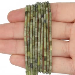 2x5mm Natural Stone Tube Beads Rhodonite Howlite Jades Tiger Eye Cylinder Beads for Jewelry DIY Bracelet Making Accessories
