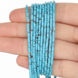 2x5mm Natural Stone Tube Beads Rhodonite Howlite Jades Tiger Eye Cylinder Beads for Jewelry DIY Bracelet Making Accessories