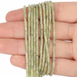 2x5mm Natural Stone Tube Beads Rhodonite Howlite Jades Tiger Eye Cylinder Beads for Jewelry DIY Bracelet Making Accessories