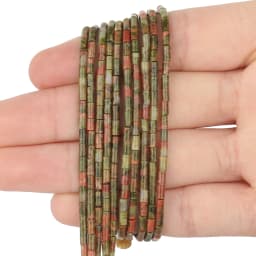 2x5mm Natural Stone Tube Beads Rhodonite Howlite Jades Tiger Eye Cylinder Beads for Jewelry DIY Bracelet Making Accessories