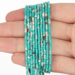 2x5mm Natural Stone Tube Beads Rhodonite Howlite Jades Tiger Eye Cylinder Beads for Jewelry DIY Bracelet Making Accessories