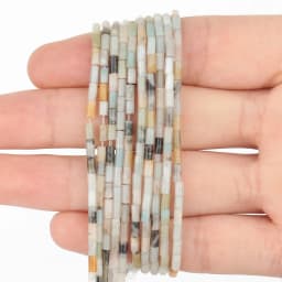 2x5mm Natural Stone Tube Beads Rhodonite Howlite Jades Tiger Eye Cylinder Beads for Jewelry DIY Bracelet Making Accessories
