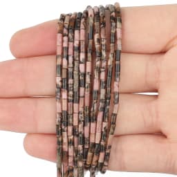 2x5mm Natural Stone Tube Beads Rhodonite Howlite Jades Tiger Eye Cylinder Beads for Jewelry DIY Bracelet Making Accessories