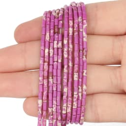 2x5mm Natural Stone Tube Beads Rhodonite Howlite Jades Tiger Eye Cylinder Beads for Jewelry DIY Bracelet Making Accessories