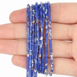 2x5mm Natural Stone Tube Beads Rhodonite Howlite Jades Tiger Eye Cylinder Beads for Jewelry DIY Bracelet Making Accessories