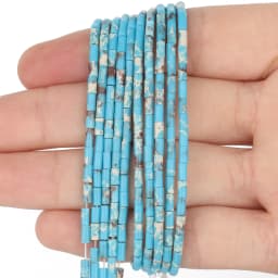 2x5mm Natural Stone Tube Beads Rhodonite Howlite Jades Tiger Eye Cylinder Beads for Jewelry DIY Bracelet Making Accessories