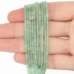 2x5mm Natural Stone Tube Beads Rhodonite Howlite Jades Tiger Eye Cylinder Beads for Jewelry DIY Bracelet Making Accessories