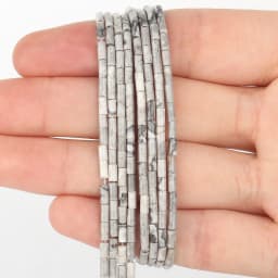 2x5mm Natural Stone Tube Beads Rhodonite Howlite Jades Tiger Eye Cylinder Beads for Jewelry DIY Bracelet Making Accessories