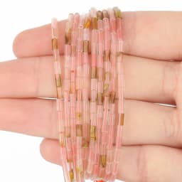 2x5mm Natural Stone Tube Beads Rhodonite Howlite Jades Tiger Eye Cylinder Beads for Jewelry DIY Bracelet Making Accessories