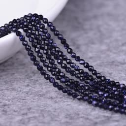 2mm/3mm/4mm Natural Stone Dark Green Black SandStone Sand Round Faceted Beads for Jewellery Making DIY Bead Wholesale