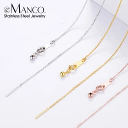 EMANCO Adjustable Length Pendant Necklace Stainless Steel Choker Necklace Women's Fashion DIY Jewelry Charm