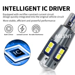 ASLENT 2PCS High Quality T10 W5W 168 192 Led Tail Light 3030 10smd 12V Car Led Auto Lamp CANBUS NO Error Car Marker Parking Bulb