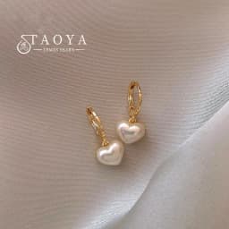 Classic Design Pearl Heart Pendant Earrings 2025 Fashion Jewelry Party Girl's Sweet Temperament Accessories For Womens Earrings