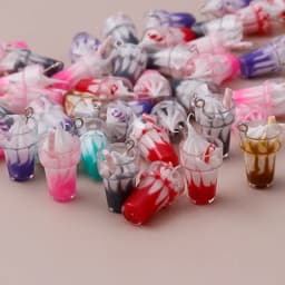10pcs 26x13mm Cartoon 3D Resin Ice Cream Charms for DIY Making Pendants Necklaces Cute Earrings Handmade Bracelets