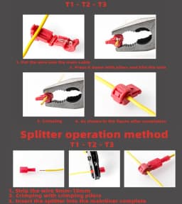 50 PCS,T-shaped Crimp Terminal,Electrical Connector,Connection Clamps,Quick-Free Stripping Plugs,Cable Connector Plug