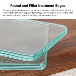 WUTA Leather Burnisher Craft Tools Clear Tempered Glass Slicker for Burnishing Polishing Board Leather Finish Tokonole Gum Tool