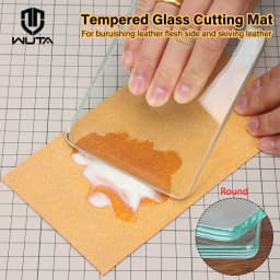 WUTA Leather Burnisher Craft Tools Clear Tempered Glass Slicker for Burnishing Polishing Board Leather Finish Tokonole Gum Tool