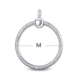 Minimalism Silver Color O Pendant O & Heart Charm Fit Original Pendant Necklace DIY For Women Jewelry Anniversary Gift