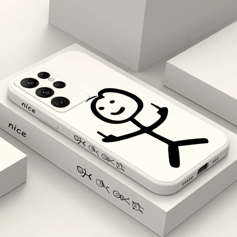 Line Man Phone Case For Samsung Galaxy S25 S24 S23 S22 S21 S20 Ultra Plus FE S10 Note 20 ultra 10 9 Plus Cover