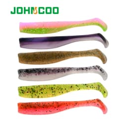 JOHNCOO 6pcs TPR Soft Bait Paddle Tail Swimbait 70mm 2.3g Jigging Lure Artificial Baits Wobblers Pike Bass Fishing Lure