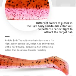 JOHNCOO 6pcs TPR Soft Bait Paddle Tail Swimbait 70mm 2.3g Jigging Lure Artificial Baits Wobblers Pike Bass Fishing Lure