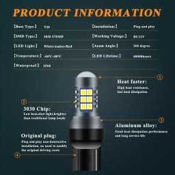 2pcs T20 LED 7440 7443 Led WY21W W21W Led Bulbs Car Signal Lamp T20 3030SMD Backup Reversing Light Super Bright