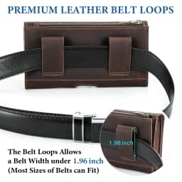 Cow Leather Men Phone Belt Clip Pouch for Apple iPhone 17 16 15 14 Pro Max Case Samsung Galaxy Cellphone 4.7-6.9 inch Waist Bag
