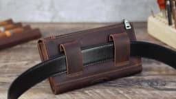 Cow Leather Men Phone Belt Clip Pouch for Apple iPhone 17 16 15 14 Pro Max Case Samsung Galaxy Cellphone 4.7-6.9 inch Waist Bag