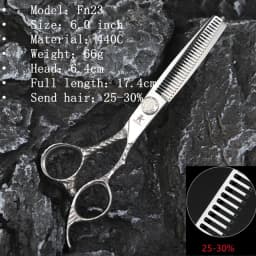 Fnlune 6.0 Professional Hairdressing Scissors Salon Barber Accessories Haircut Machine Thinning Shear Hairdresser'S Scissors