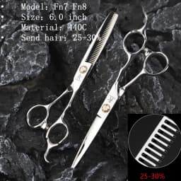 Fnlune 6.0 Professional Hairdressing Scissors Salon Barber Accessories Haircut Machine Thinning Shear Hairdresser'S Scissors