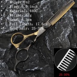 Fnlune 6.0 Professional Hairdressing Scissors Salon Barber Accessories Haircut Machine Thinning Shear Hairdresser'S Scissors