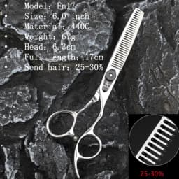 Fnlune 6.0 Professional Hairdressing Scissors Salon Barber Accessories Haircut Machine Thinning Shear Hairdresser'S Scissors