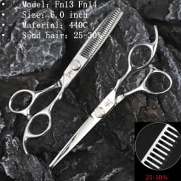 Fnlune 6.0 Professional Hairdressing Scissors Salon Barber Accessories Haircut Machine Thinning Shear Hairdresser'S Scissors