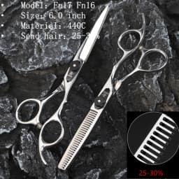 Fnlune 6.0 Professional Hairdressing Scissors Salon Barber Accessories Haircut Machine Thinning Shear Hairdresser'S Scissors