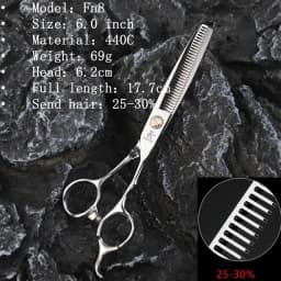 Fnlune 6.0 Professional Hairdressing Scissors Salon Barber Accessories Haircut Machine Thinning Shear Hairdresser'S Scissors
