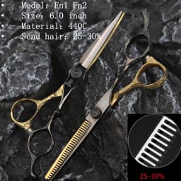 Fnlune 6.0 Professional Hairdressing Scissors Salon Barber Accessories Haircut Machine Thinning Shear Hairdresser'S Scissors