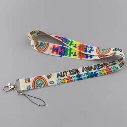KKZ776 Rainbow Lanyard Card ID Holder Car KeyChain Autism Puzzle ID Card Pass Gym Phone Badge Doctor Key Ring Holder Jewelry