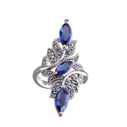 2025 Delicate Blue Rhinestones Zircon Rings for Women AccessoriesStatement Jewelry High Quality Fashion Wedding Band Bridal Gift