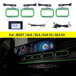 3/64 Colour LED Air Vents For Mercedes Benz W205 W213 W222 W117 W176 X156 W206 W167 Ambient Light Turbine Nozzle Decorative Lamp