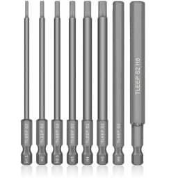8Pcs 1/4" Hex Shank Head Allen Wrench Screwdriver Socket Bit Metric Magnetic Screwdriver Bits Set