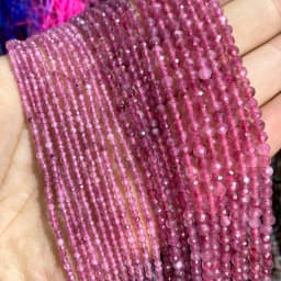 Fine 100% Natural Stone Beads Faceted Tourmaline Loose Round Gemstone For Jewelry Making DIY Bracelet Necklace Charms 2-4mm
