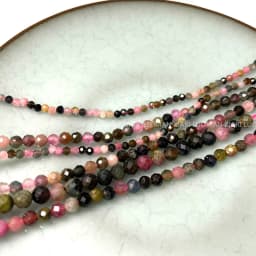 Fine 100% Natural Stone Beads Faceted Tourmaline Loose Round Gemstone For Jewelry Making DIY Bracelet Necklace Charms 2-4mm