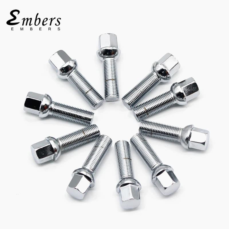 Embers Wheel Bolts Steel M12x1.5 14x1.5 14x1.25 12x1.25 of Various Lengths for BMW Volkswagen Audi Mercedes Porsche 10pcs