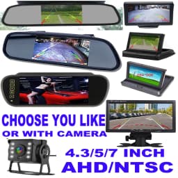 4/5/7 inch TFT LCD HD Screen Car Monitor Mirror Reversing Parking or Rear View Camera or AHD 720/1080P for Bus Truck RV Trailer