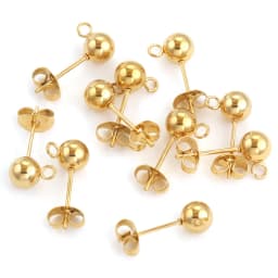 10pcs Stainless Steel Ear Post Studs Round Ball Earring Post Square Earring Plug Findings DIY Earring Jewelry Making Wholesale