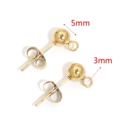 10pcs Stainless Steel Ear Post Studs Round Ball Earring Post Square Earring Plug Findings DIY Earring Jewelry Making Wholesale